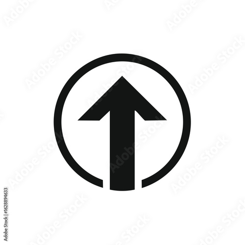 Simple up arrow icon in a circle indicating direction growth and progress Free Download Simple up arrow icon in a circle indicating direction growth and progress - GFXLoad