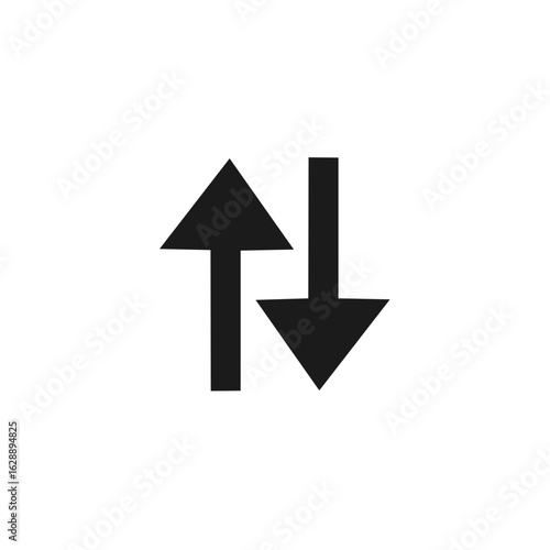 Free Download Black arrows pointing upwards and downwards on a white background, data transfer concept. - GFXLoad