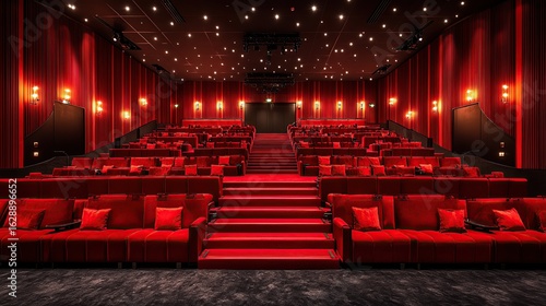 Red cinema auditorium