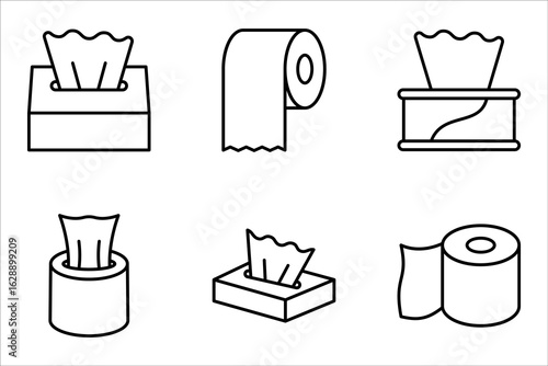 tissue box icon set, vector illustration on white background.