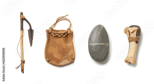 Primitive tools collection: a glimpse into ancient crafting skills and survival