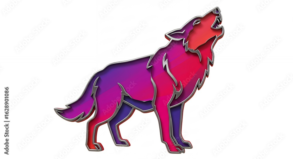 Obraz premium Stylized wolf illustration