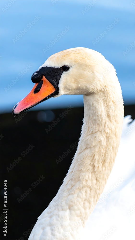 Fototapeta premium Swan's elegant profile against a soft backdrop