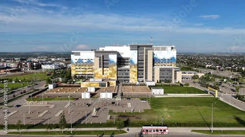 Aerial view of the South Health Campus in Calgary, Alberta.