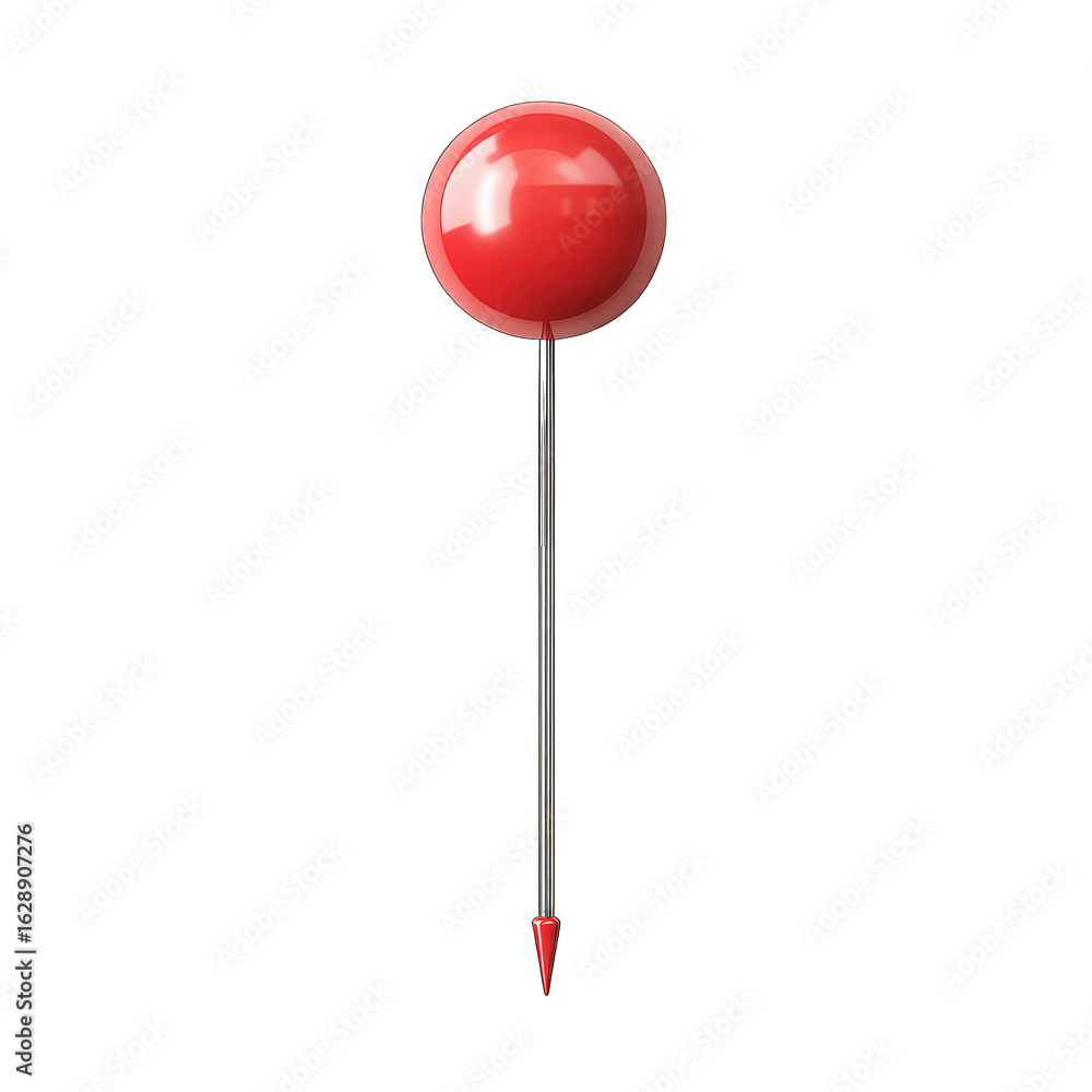 Red ball on a dark stick Red ball on a dark stick