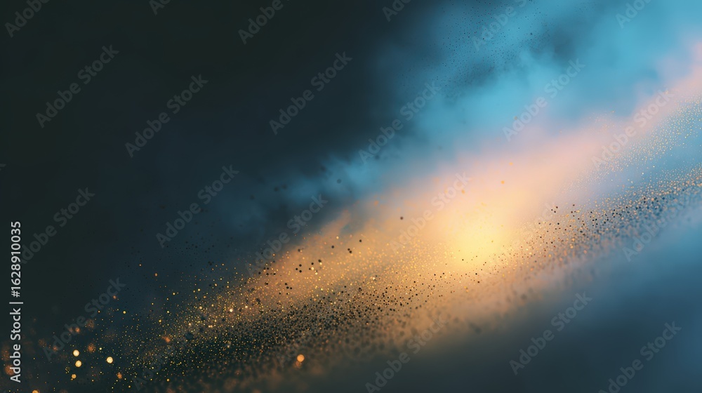 Naklejka premium Abstract Cloudscape with Glowing Particle Lights