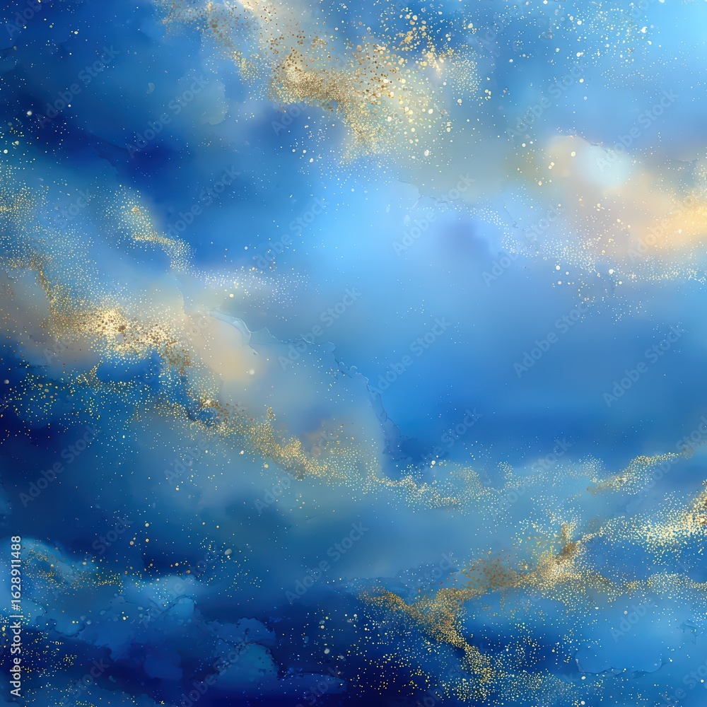 Obraz premium Abstract Cloudscape with Glowing Particle Lights