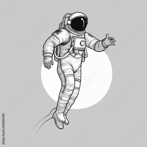 Astronaut in Space Suit Floating Gracefully