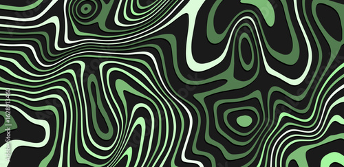 Green Trippy Psychedelic Texture Retro Style Vector Illustration	