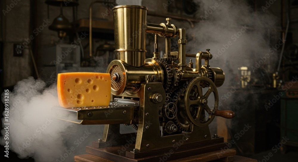 Fototapeta premium Steam-powered cheese slicer
