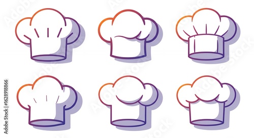 Collection of chef hats graphics