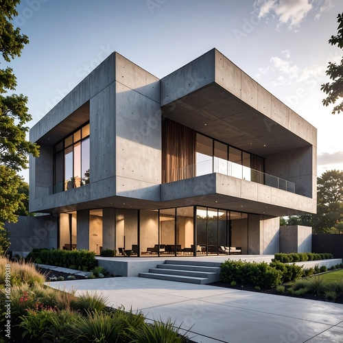 Modern concrete house exterior (2)