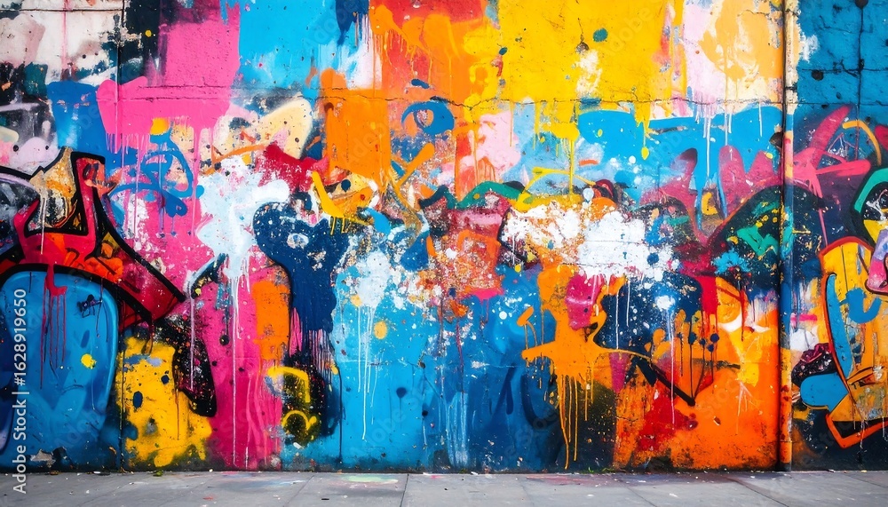 Naklejka premium Vibrant street art mural