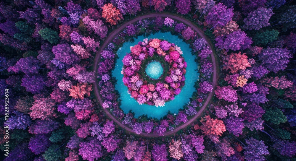 Obraz premium Colorful circular forest (1)