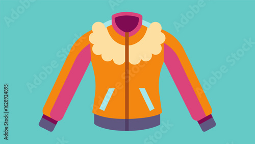 A cozy teddy bearlike jacket layered over a sweatwicking long sleeve top and compression leggings for a warm and functional cycling or spin class.. Vector illustration