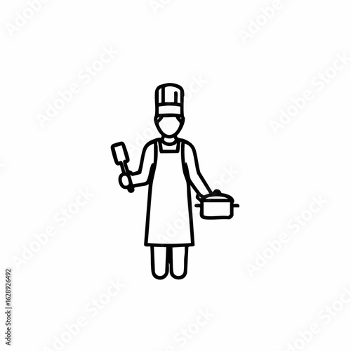 Chef Holding Cooking Utensils and Pot for Culinary Blogs, Kitchen Websites, Recipe Cards, Cooking Classes, and Food Education Resources  