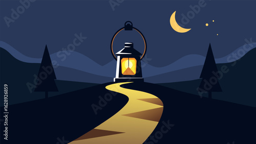 A lantern lighting up a dark path representing the illuminating relief found through ketamine treatment for those struggling with depression..