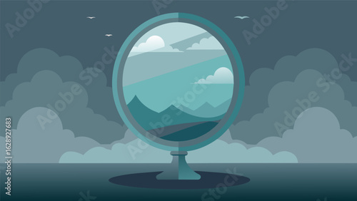A foggy mirror clearing up to show a clear reflection..