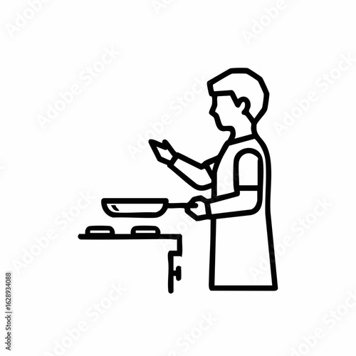 Person Cooking in Kitchen with a Pan for Culinary Blogs, Recipe Websites, Cooking Tutorials, Educational Content, and Food Enthusiast Communities  
