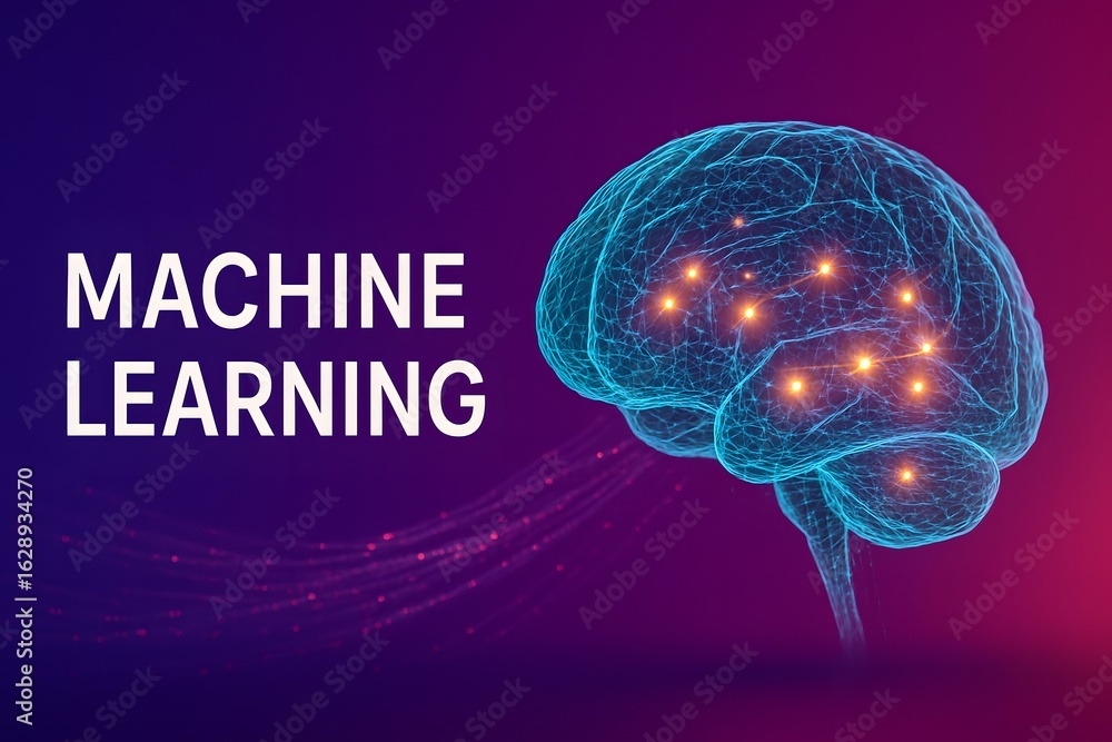 Naklejka premium Holographic Brain Insight with Neural Network Visualization for AI Development and Cognitive Computing