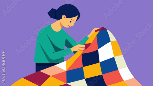 A person carefully stitching together pieces of fabric creating a quilt that tells the story of their life and the challenges they have overcome..
