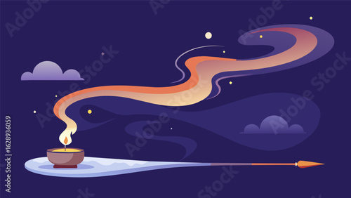 A gentle stream of fragrant incense drifts through the air adding to the sensory experience and helping to relax the mind..