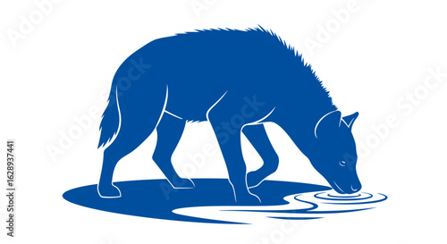majestic blue wolf silhouette quenching thirst transparent png