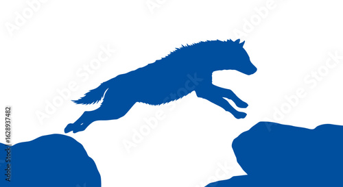 powerful wolf silhouette leaping across obstacles transparent png