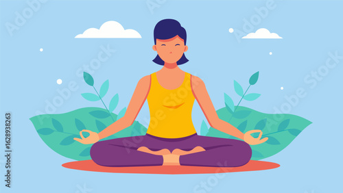 A final relaxation pose allowing the body to fully surrender and absorb the benefits of the theutic yoga session.. Vector illustration