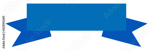 シンプルな青いリボンのフレーム