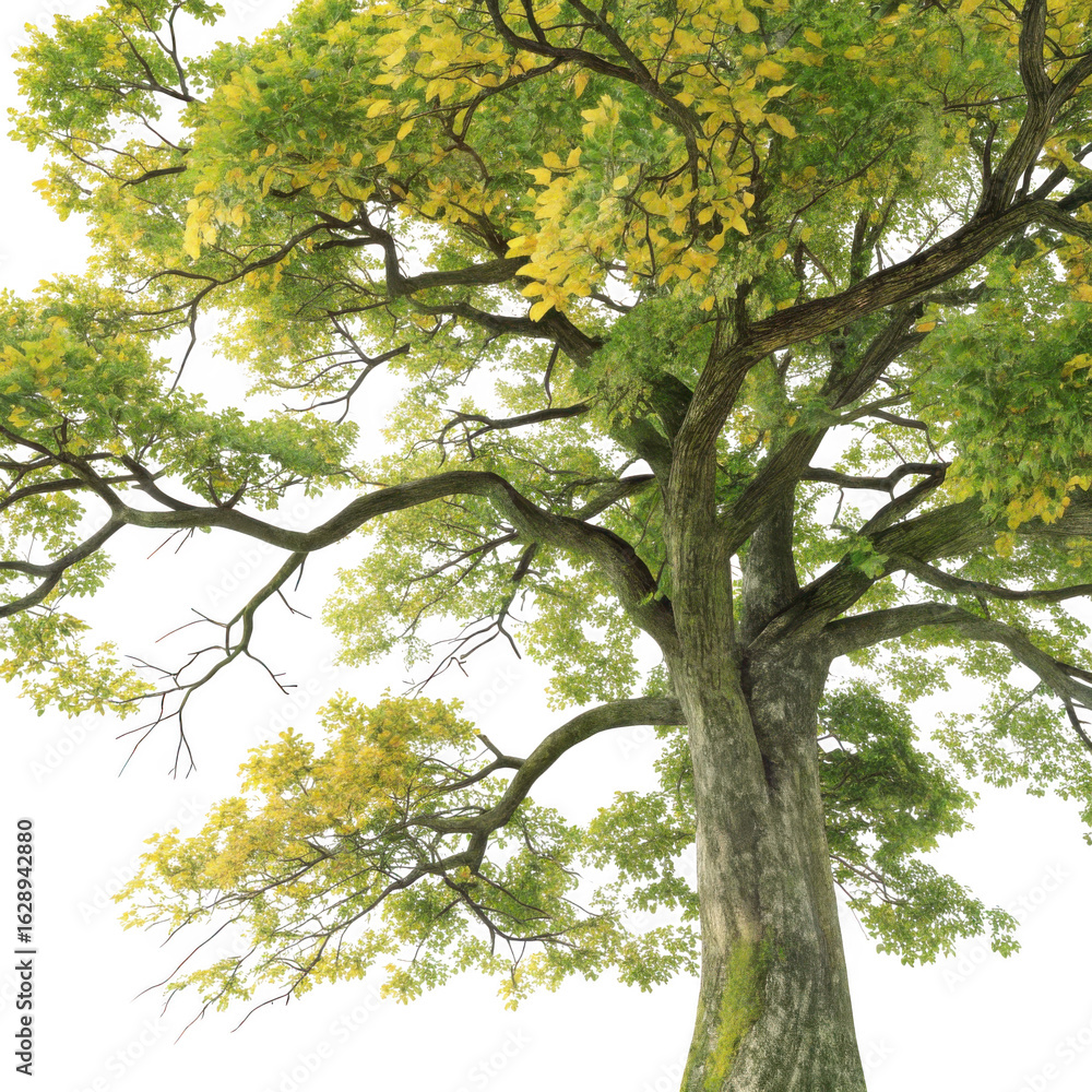 Fototapeta premium Vibrant green tree isolated on transparent background