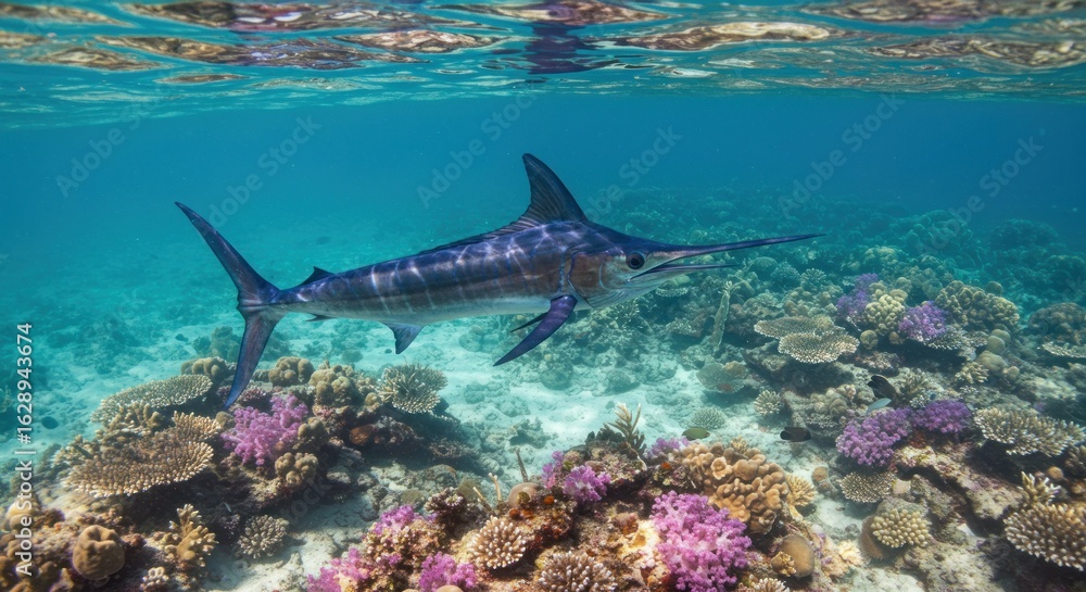 Fototapeta premium Marlin in coral reef