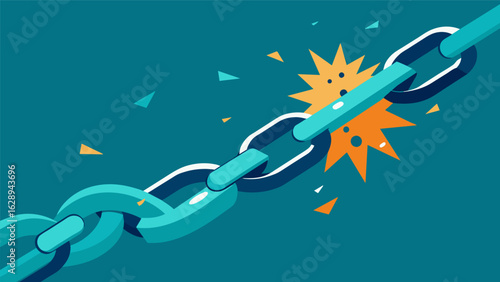 A broken chain symbolizing the freedom and relief from the chains of depression thanks to ketamine treatment..
