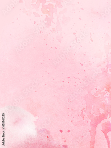  Watercolor background pink with abstract spots, handmade