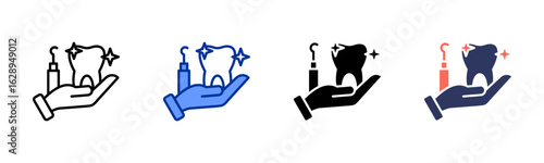 Dental Care icon sheet multiple style collection