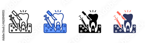 Dental Surgery icon sheet multiple style collection