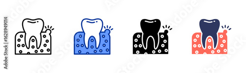 Periodontal icon sheet multiple style collection