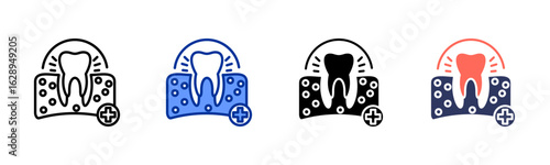 Gum Care icon sheet multiple style collection