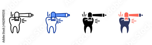 Tooth Sealant icon sheet multiple style collection