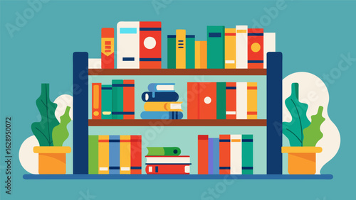 A bookshelf filled with selfhelp and personal growth books encourages employees to prioritize personal development and wellbeing over endless work..