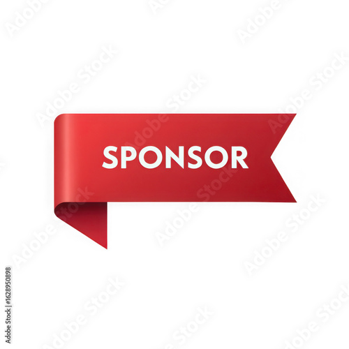Red sponsor ribbon graphic