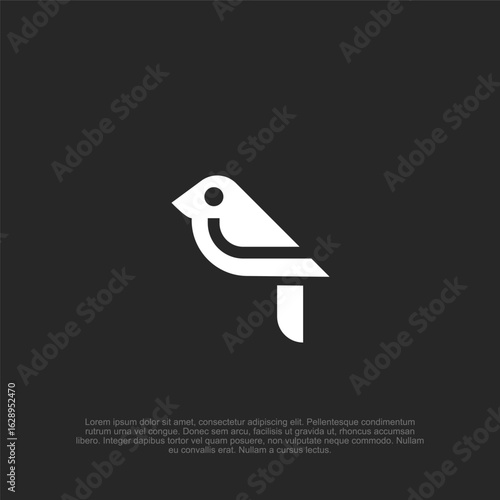 Elegant Minimalist Bird Logo Design Featuring Smooth Lines and a Modern Aesthetic perfect for branding, tech companies, or nature-inspired businesses in a sophisticated manner