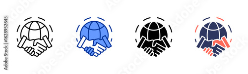 International Relations icon sheet multiple style collection