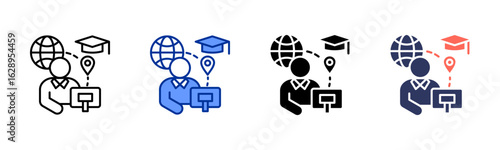 Distance Learning icon sheet multiple style collection