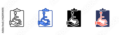 Disability icon sheet multiple style collection