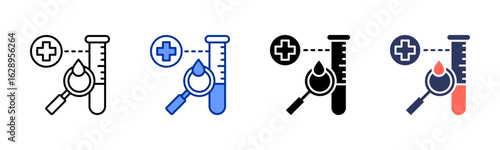 Blood Test icon sheet multiple style collection