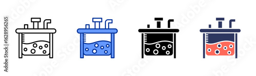 Bioreactor icon sheet multiple style collection