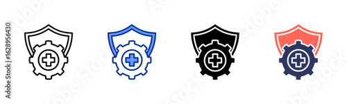 Safety icon sheet multiple style collection