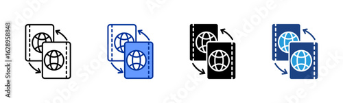 Immigration icon sheet multiple style collection