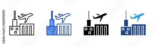 Airport icon sheet multiple style collection